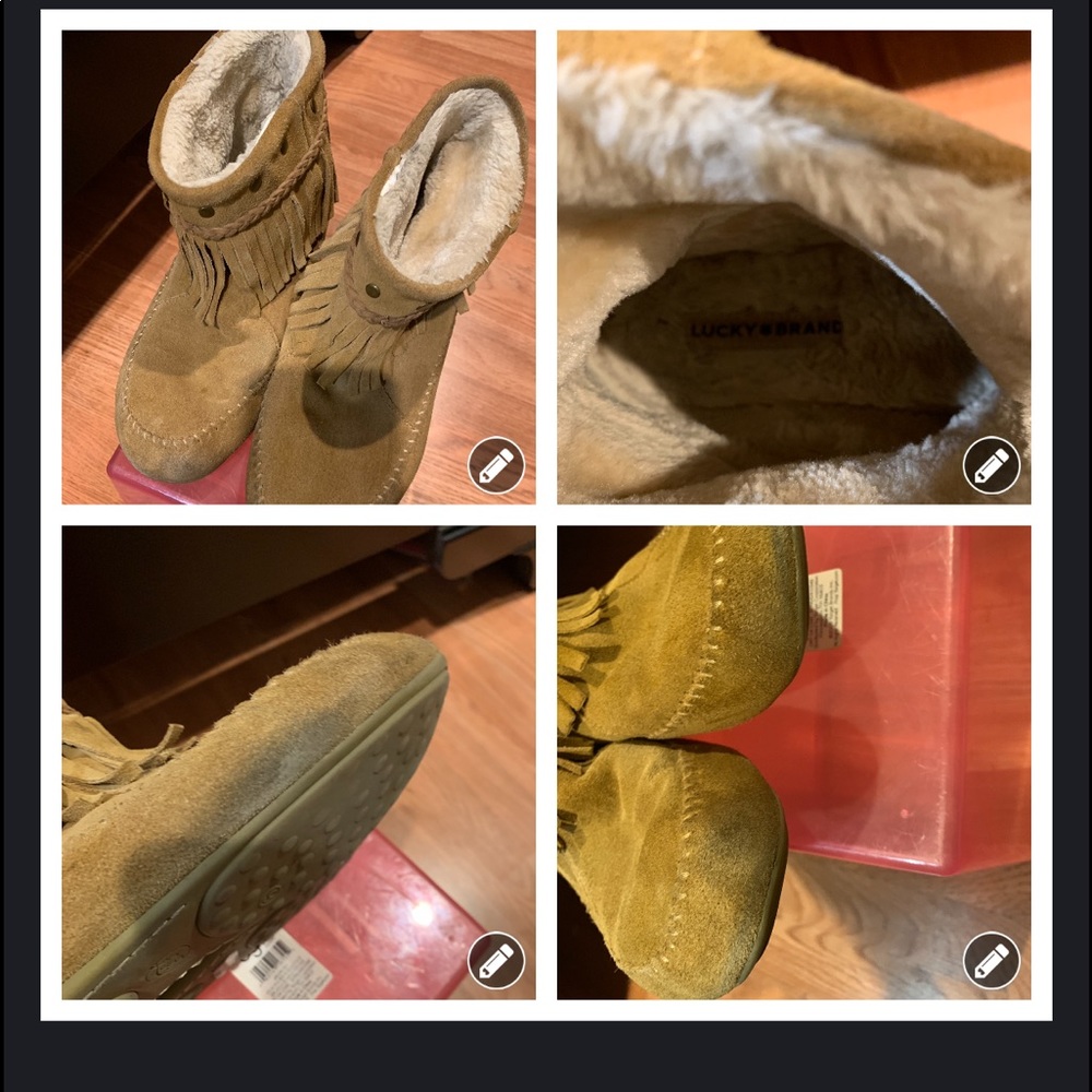 👍🏽 SOLD Lucky Brand Suede Fringe moccasins